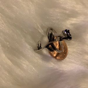 JEWELRY RING SILVER ROSE FLOWER